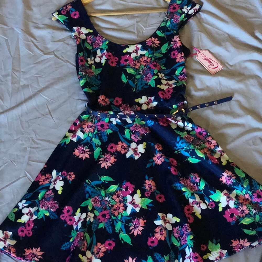 Candies - Navy & Floral Dress